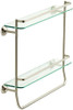 Delta FSS08-BN 20" Glass Double Shelf with Towel Bar Brushed Nickel