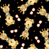 Henry Glass Wild & Free Tossed Giraffes Black Cotton Fabric By The Yard