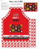 Henry Glass Peace, Love and BBQ 36" Apron Panel Red/White Cotton Fabric By The Yard