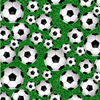 Studio e Born to Score Tossed Soccer Balls Green Cotton Fabric By The Yard