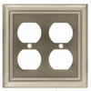 Brainerd W10767-SN Satin Nickel Architect Double Duplex Wall Plate Cover