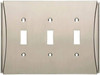 Brainerd W32779-SN Upton Satin Nickel Triple Switch Wall Plate Cover
