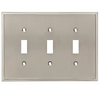 Brainerd W35318-SN Satin Nickel Simple Step Triple Switch Wall Plate Cover