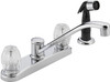 Peerless P225LF Chrome 2-Handle Kitchen Faucet w/ Acrylic Handles & Side Sprayer