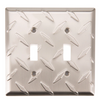 Brainerd W32844-SN Diamond Plate Double Switch Cover Plate Satin Nickel