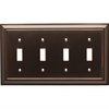 Brainerd W10600-BZM Architect Matte Bronze Quad Switch Wall Plate Cover