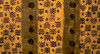 28646 African Mali Mud Cloth Bambara Bogolanfini Gold Aprox 51" x 75"