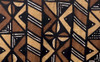 28647 African Mali Mud Cloth Bambara Bogolanfini Gold Aprox 44" x 68"