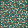 Henry Glass Lille Floral Leaf Teal Fabric By The Yard