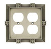 64458 Pineapple Double Duplex Outlet Satin Pewter Cover Plate