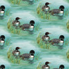 Studio E Along The Valley Duck On Lake Blue Cotton Fabric By Panel