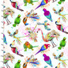 3 Wishes Tropicolor Birds Vibrant Birds Multi Cotton Fabric By Yard