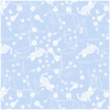 Henry Glass Kittens In The Garden Tonal Floral Blue Cotton Fabric By The Yard