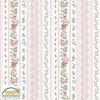 Stof Ellie Roses Flower Stripe Pink Cotton Fabric By The Yard