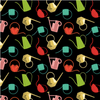 Blank Quilting You Grow Girl Watering Cans Black Fabric By The Yard