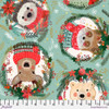 Free Spirit Mia Charro Christmas Squad Wreaths Sage Cotton Fabric By Yard