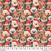 Free Spirit Mia Charro Christmas Squad Wild Santa Navy Cotton Fabric By Yard