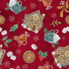 Blank Quilting Mistletoe Magic Christmas Treats & Sweets Red Fabric By The Yard