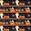 Studio E Spooky Friends Glow Border Stripe Multi Cotton Fabric By The Yard