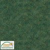 Stof Star Sprinkle Spiral Flower Green Gold Cotton Fabric By The Yard