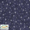 Stof Star Sprinkle Stars & Crystals Blue Silver Cotton Fabric By The Yard