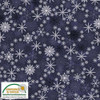 Stof Star Sprinkle Snow Crystals Blue Silver Cotton Fabric By The Yard