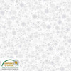 Stof Star Sprinkle Snow Crystals White Silver Cotton Fabric By The Yard