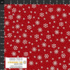 Stof European Quilting Winter Pingos Snowflakes & Dots Red Fabric By The Yard