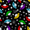 Blank Quilting Amazing Aliens Space Ships Black Cotton Fabric By Yard