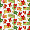 StudioE Merry Town Tossed Packages White Cotton Fabric By The Yard