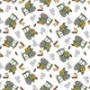 StudioE Farmyard Tails Tossed Tractors White Cotton Fabric By The Yard