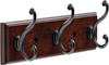 Liberty 165543 10" 3 Scroll Hook Coat/Hat Rail Cocoa & Soft Iron Finish