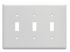 Style Selections W45072-PW Pure White Simple Square Triple Switch Wall Plate Cover