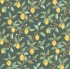 Morris & Co. Leicester Lemon Tree Dark Green Cotton Fabric By Yd