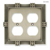 Satin Pewter Pineapple Double Duplex Outlet Cover Plate