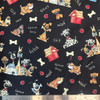 Good Doggie Collection Sitting Dogs Black Cotton Fabric By The Yard