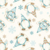 Henry Glass I Love Sn'Gnomies Gnome Snow Angels Cream Cotton Flannel Fabric By The Yard