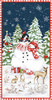 Henry Glass Bundle Up 24" Snowman Border Multi Cotton Fabric By The Panel