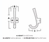 Franklin Brass B42541C-117 Carved J 5" Coat Hook Modern Gold Finish