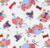 Studio E Sew Tweet Tossed Bird Allover Gray Cotton Fabric by The Yard