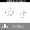Liberty B431153-FB 2 3/4" Matte Black Modern Round Post Hook Coat, Hat, Robe Hook