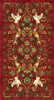 Henry Glass Jacobean Joyeux 24" Panel Red Cotton Fabric By The Yard