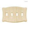 64633 Unfinished Wood Scalloped Quad Switch Cover Wall Plate