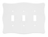 W143NMC-W White Scallop Triple Switch Outlet Cover Wall Plate