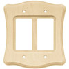 64630 Scallop Unfinished Wood Double GFCI Wall Plate