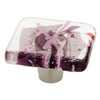 142337 1 1/2" Handmade Fused Glass Purple Confetti Cabinet Drawer Pull Knob