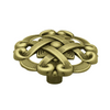 P77200C-AB 1 1/2" Weave Pattern Antique Brass Cabinet Drawer Knob