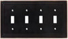 144052 Selby Bronze w/ Copper Quad Switch Wall Cover
