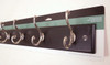 139640 27" 6 Scroll Hook Coat/Hat Rail Black w/ Satin Nickel Hooks