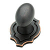 P27935C-VBC 1 1/8" Pryce Bronze & Copper Oval Knob w/ Backplate